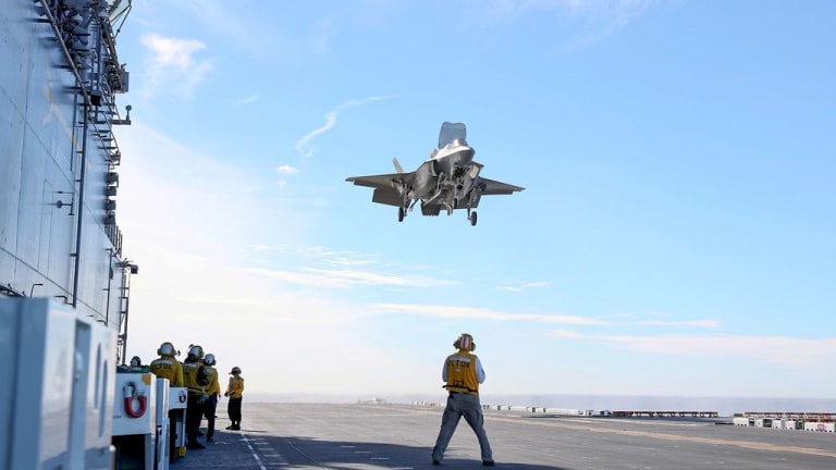 F-35B's Double Up Vertical-Launch Power Aboard the USS Tripoli