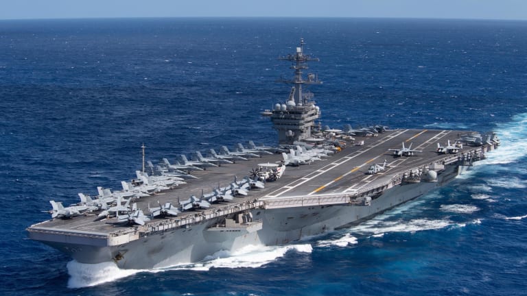 U.S. Carrier Strike Group & Amphibious Assault Ships War Game in South China Sea
