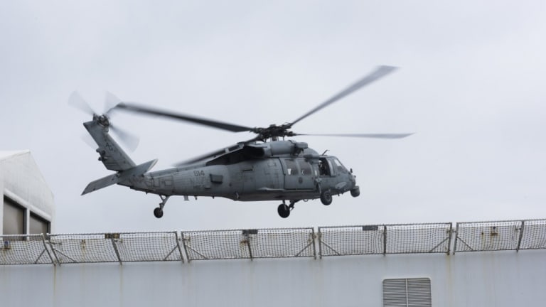 Navy Helicopters Deliver Respirators to Protect Crew Aboard USNS Comfort