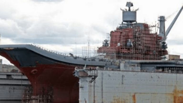 Russia’s Giant Dry Dock Sank With an Aircraft Carrier Inside