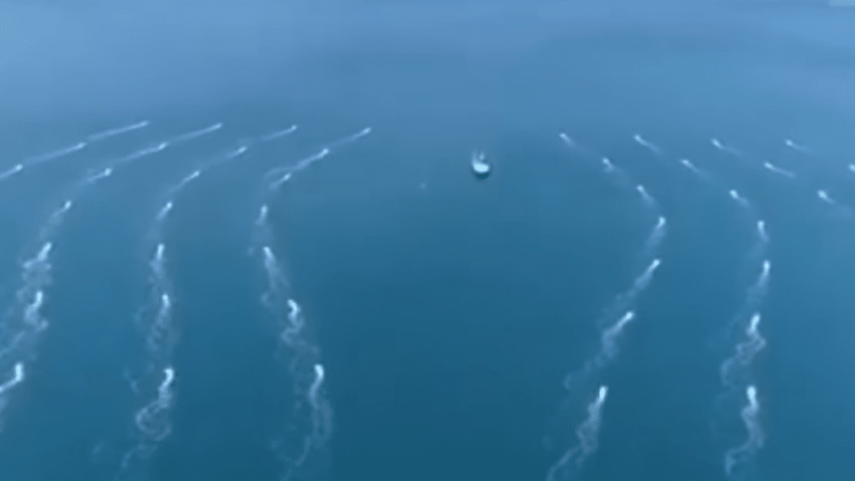 Video Shows Drone Boats Swarming South China Sea 