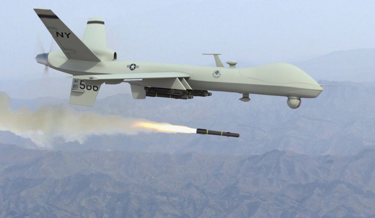 Reaper Drone Fires Missile
