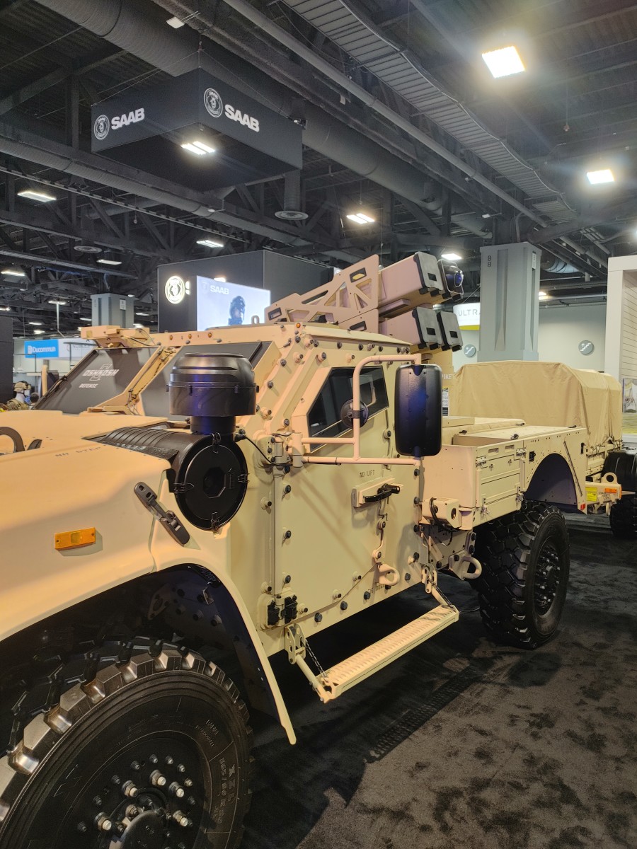 Oshkosh JLTV Armed with missiles at Association of the United States Army Annual Symposium 2021