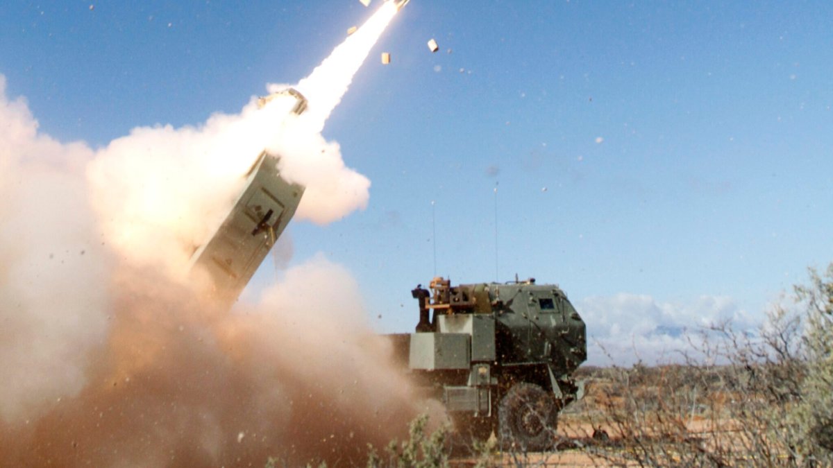 Lockheed’s prototype Precision Strike Missile (PrSM) fires from an Army HIMARS launcher truck in a file photo. (Lockheed Martin)