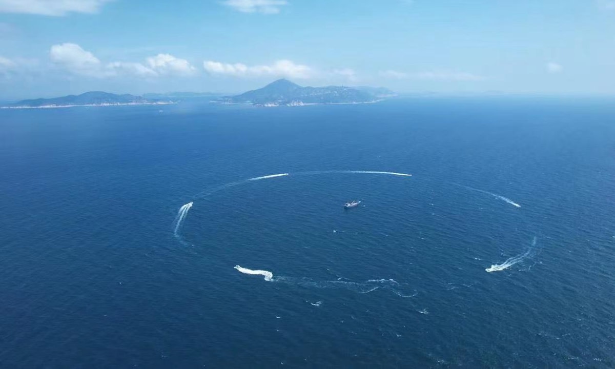 Six unmanned high-speed vessels cruise and guard Chinese sea territory in a highly dynamic, complex environment. Photo: Courtesy of Yunzhou Tech