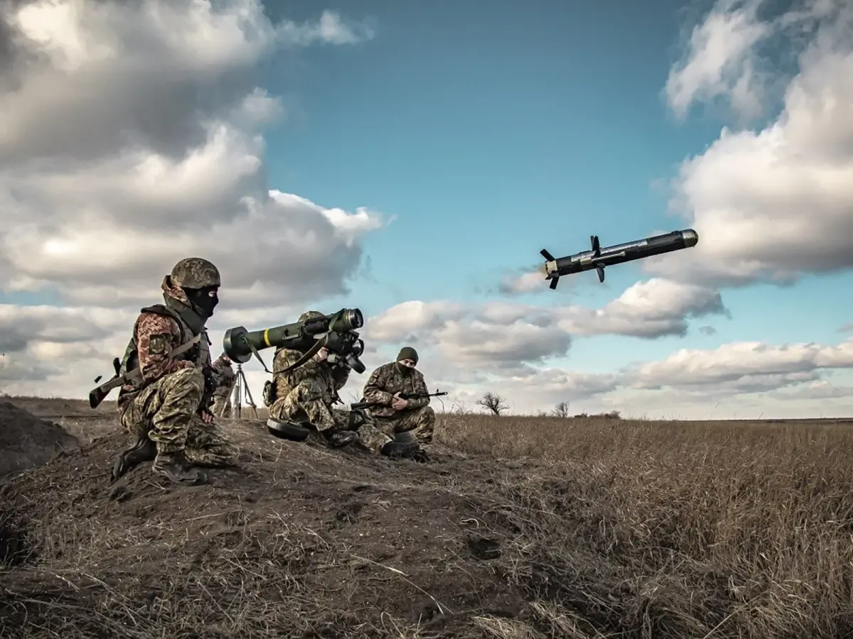 In an image released by Ukrainian Defense Ministry Press Service, Ukrainian soldiers use a launcher with U.S. Javelin missiles during military exercises in Donetsk region, Ukraine