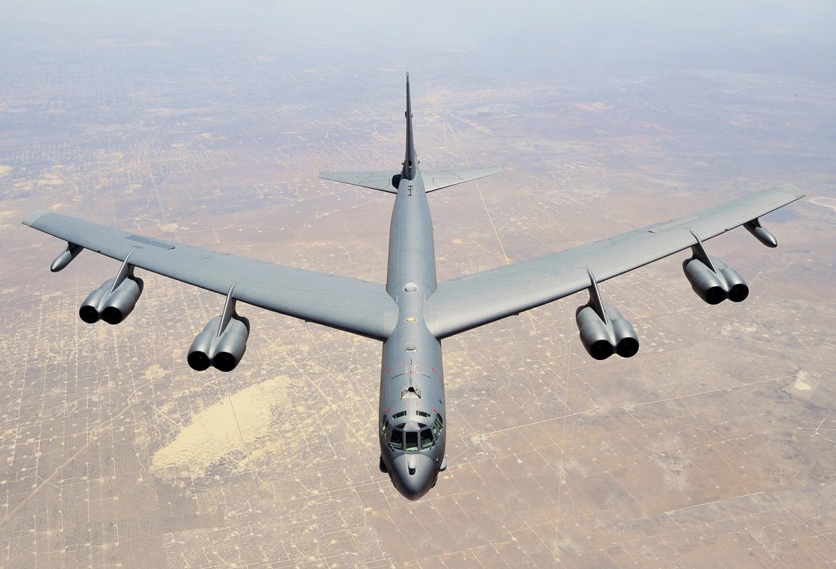  A B-52 Stratofortress assigned to the 307th Bomb Wing, Barksdale Air Force Base, La., approaches the refueling boom of a KC-135 Stratotanker from the 931st Air Refueling Group, McConnell Air Force Base