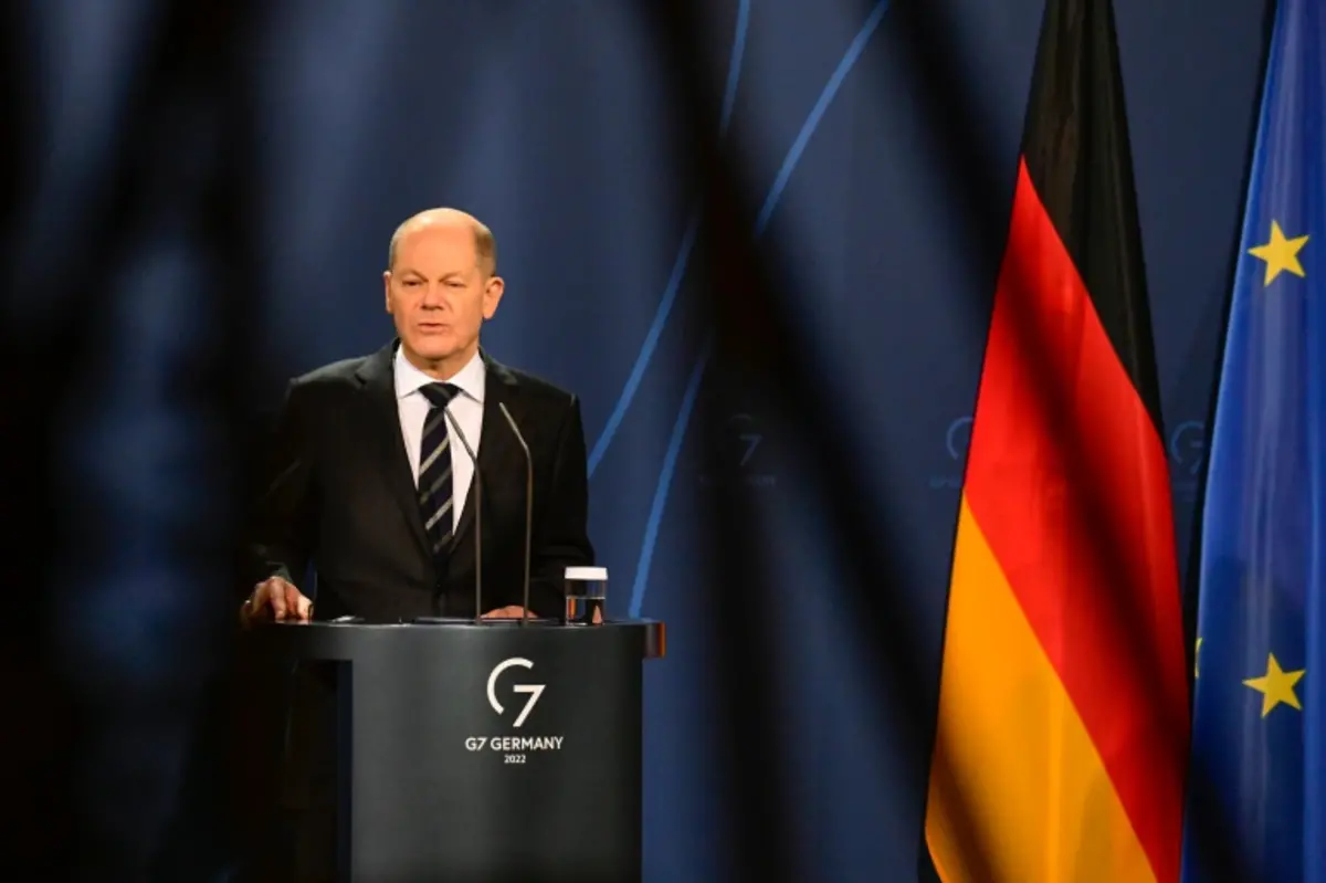 Scholz announced that 100 billion euros ($113bn) would be reserved for military spending [File: Tobias Schwarz/Pool Photo via AP]