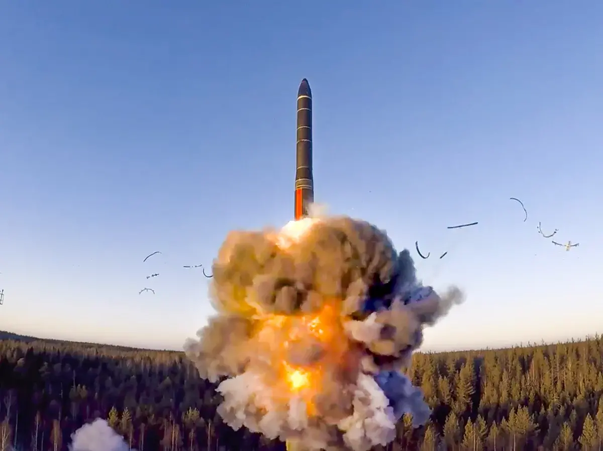 A 2020 test of a ground-based intercontinental ballistic missile from the Plesetsk facility in northwestern Russia. Russia has the world's largest nuclear arsenal.