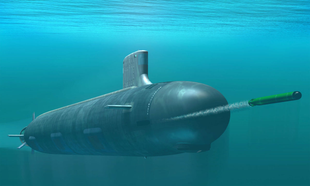 Rendering of a Virginia-class attack submarine