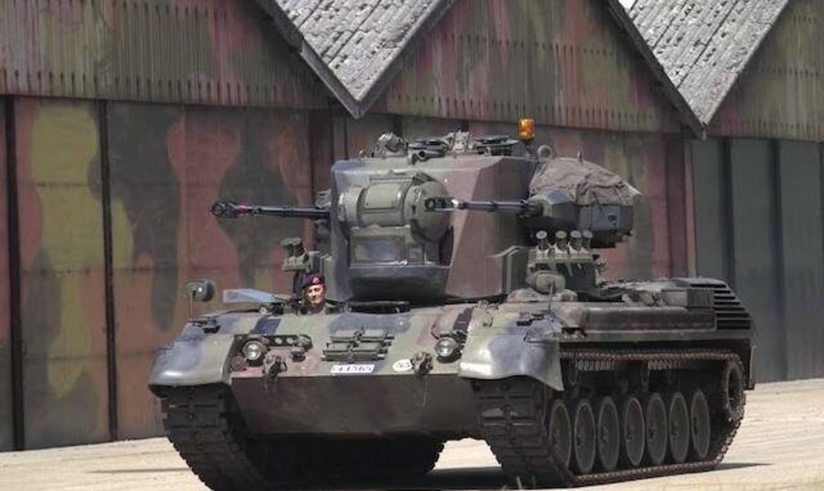 Germany's Gepard Cheetah 35mm self-propelled anti-aircraft tracked armored vehicle