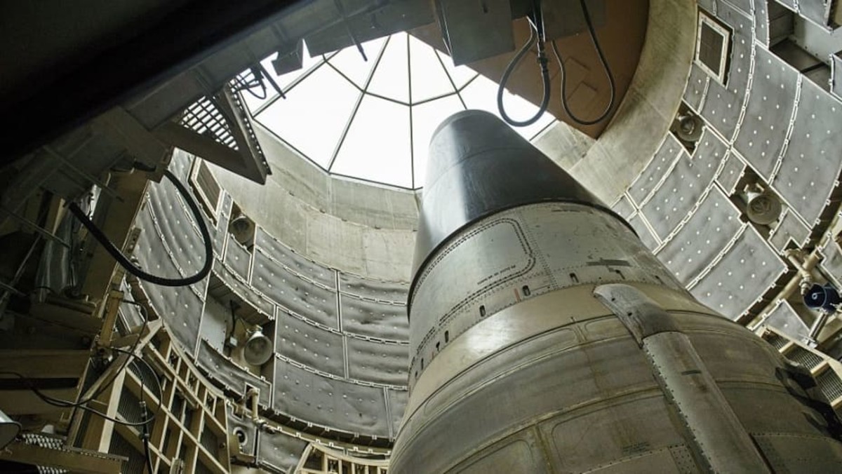 A deactivated Titan II nuclear ICMB is seen in a silo at the Titan Missile Museum on May 12, 2015 in Green Valley, Arizona. 