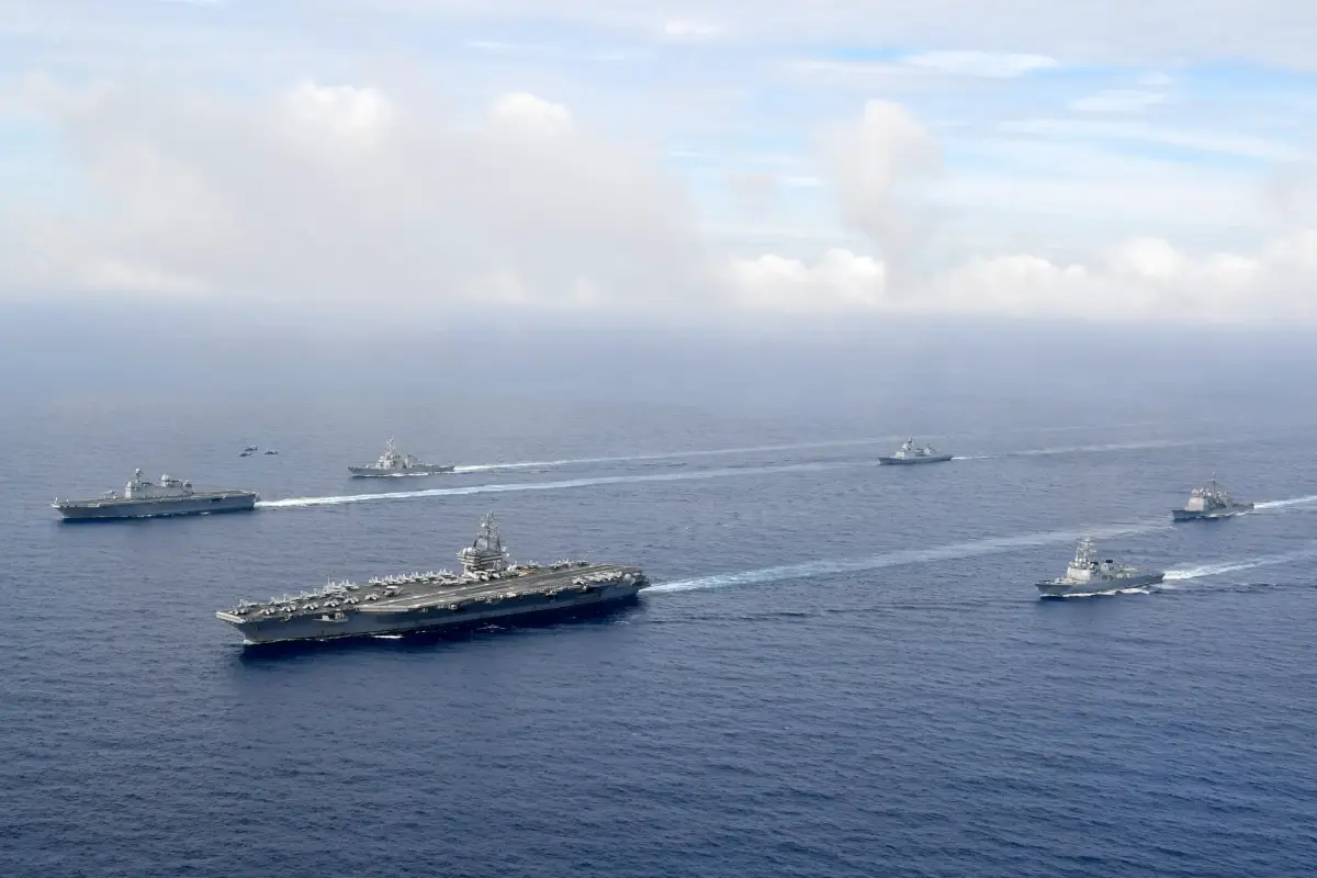 The USS Ronald Reagan and its strike group are now operating the South China Sea.