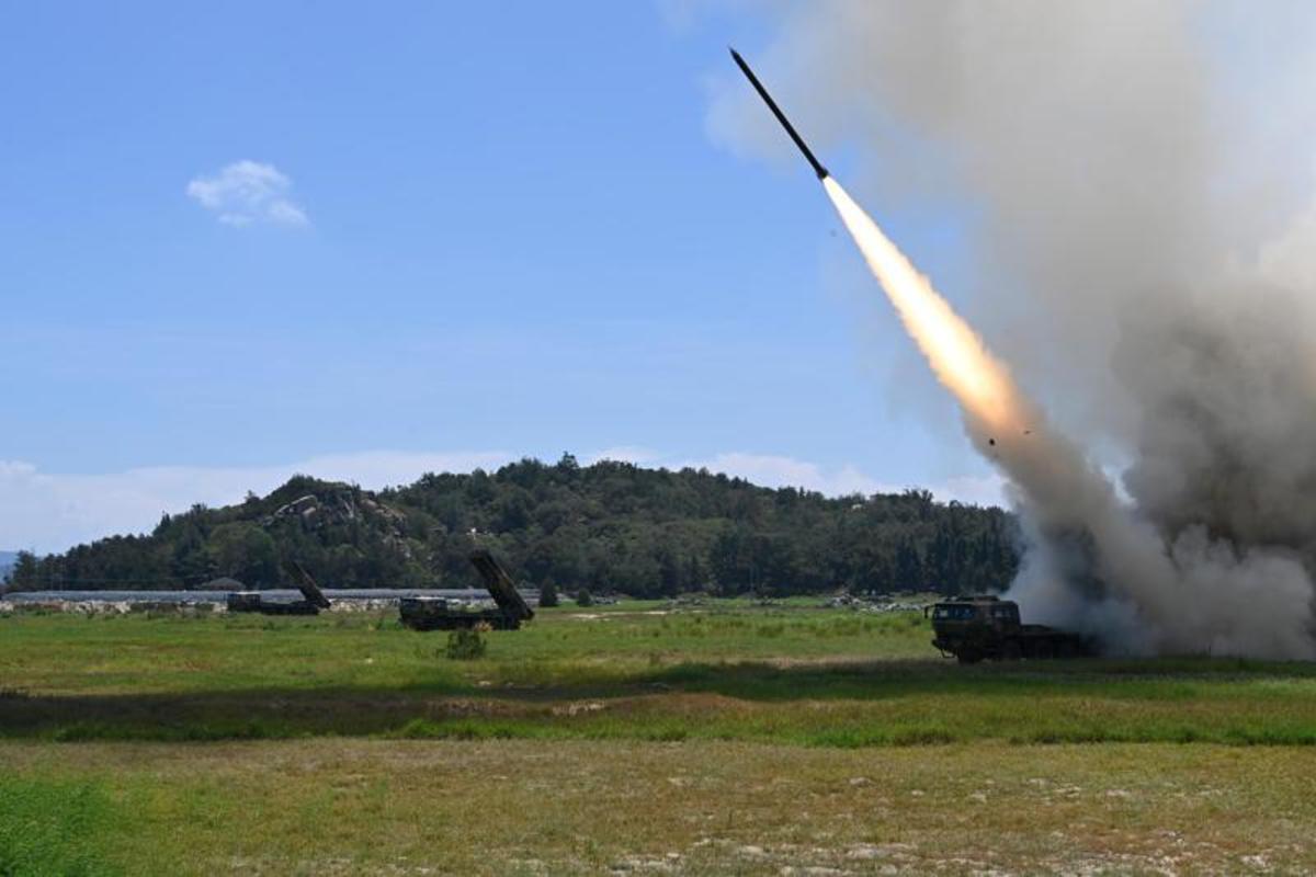 In this photo released by China's Xinhua News Agency, a projectile is launched from an unspecified location in China during long-range live-fire drills by the army of the Eastern Theater Command of the Chinese People's Liberation Army, Thursday, Aug. 4, 2022. China conducted "precision missile strikes" Thursday in waters off Taiwan's coasts as part of military exercises that have raised tensions in the region to their highest level in decades following a visit by U.S. House Speaker Nancy Pelosi. (Lai Qiaoquan/Xinhua via AP)
